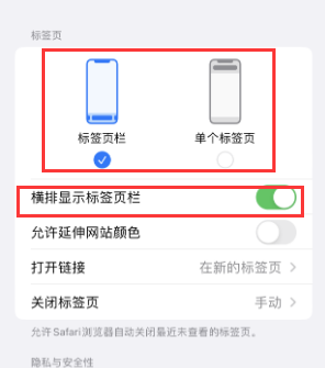 云龙iPhone授权维修分享Safari浏览器如何切换标签栏位置 